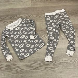 Little sleepies gray lips 2t two piece pjs STAINS